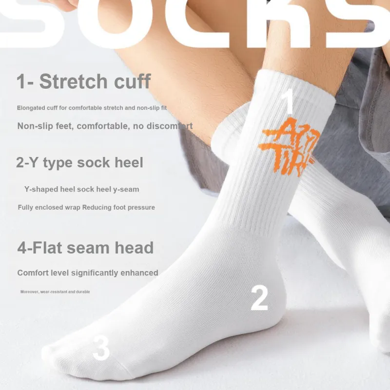 LUOLIAN Mid Calf Socks Unisex 4 Pack-32