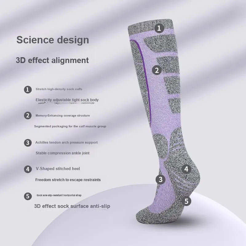 KUFUN Unisex Ski Socks-12