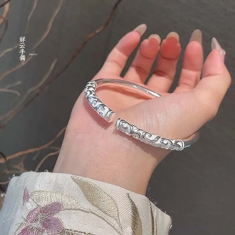 Hui Xuan Charm 999 Fine Silver Bangles Women's-3