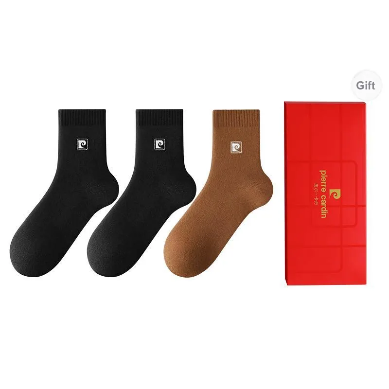 PIERRE CARDIN Mid Calf Socks Men's 3 Pack With Box Included-11