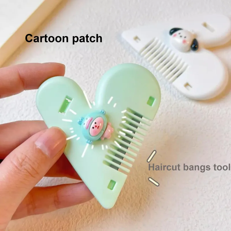 ZHENZI Heart Shaping Haircutting Comb And Styling Comb Cutting And Thinning Bangs-8
