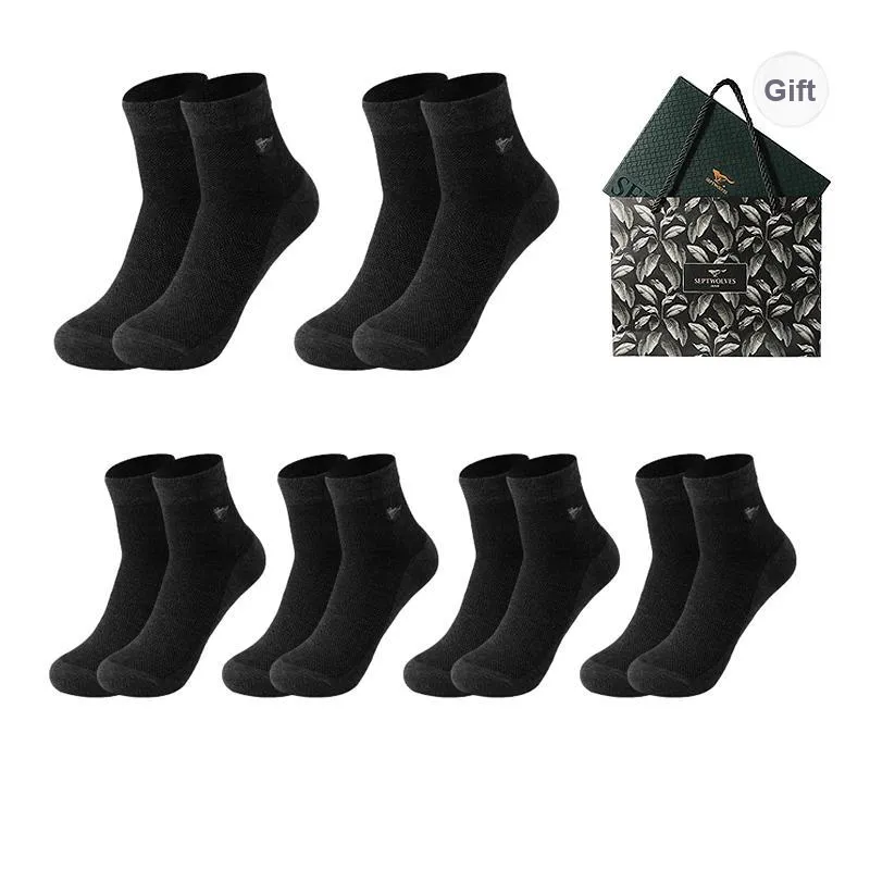 SEPTWOLVES Ankle Socks Summer Model Men's 6 Pairs Gift Box Sets+Shopping Bag-50