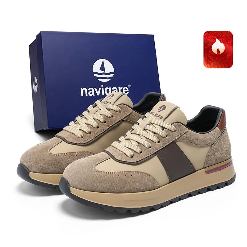 NAVIGARE Italy Version Small Sailboat Low-Top Casual Shoes Men's Khaki-5