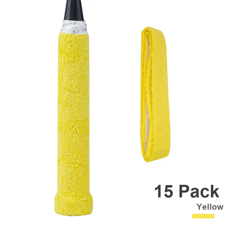 P.R IND Badminton Grip Tape Yellow Cotton Thickened-7