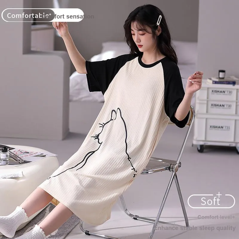 MADALLO Nightgown Women's Black White-2