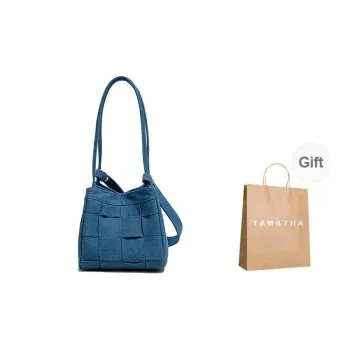 TAMATHA Polyurethane Bonded Synthetic Leather Shoulder Bag Women's Denim Blue