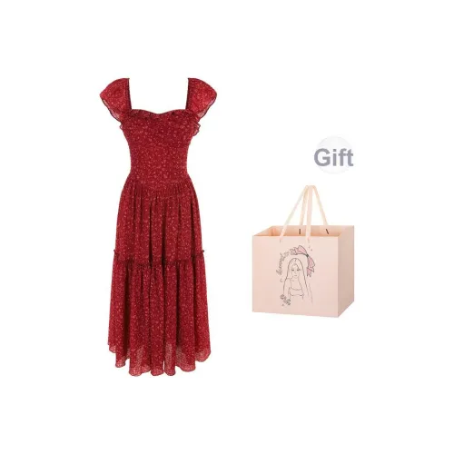 BSEVENI Короткое платье с короткими рукавами женское