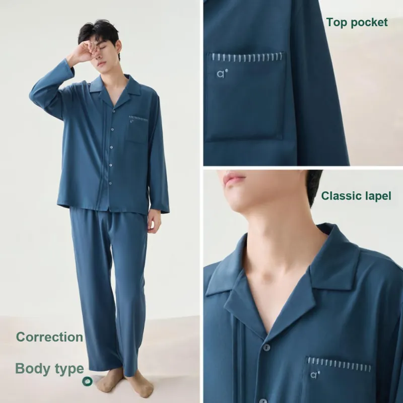 Aannsfam Pajama Set Women's Smoky Blue-1