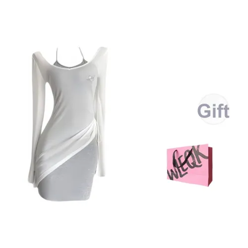 WLEQK Длинное платье с длинными рукавами женское