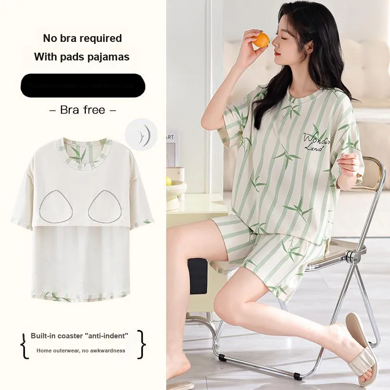 BONAS Pajama Set Women's Light Green-5