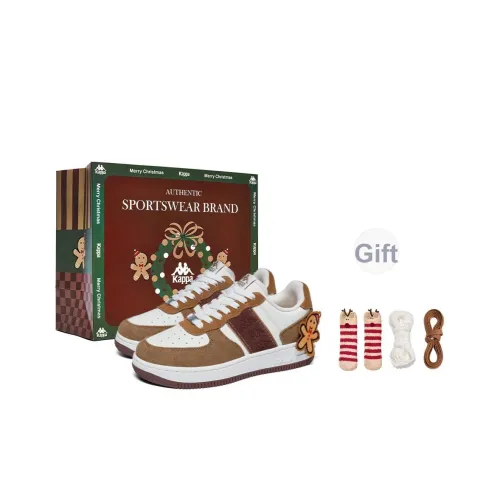 KAPPA Спина к Спине Противоскользящие Устойчивые к Износу Низкий Топ Скейтборд Кроссовки Женские Белые Коричневые