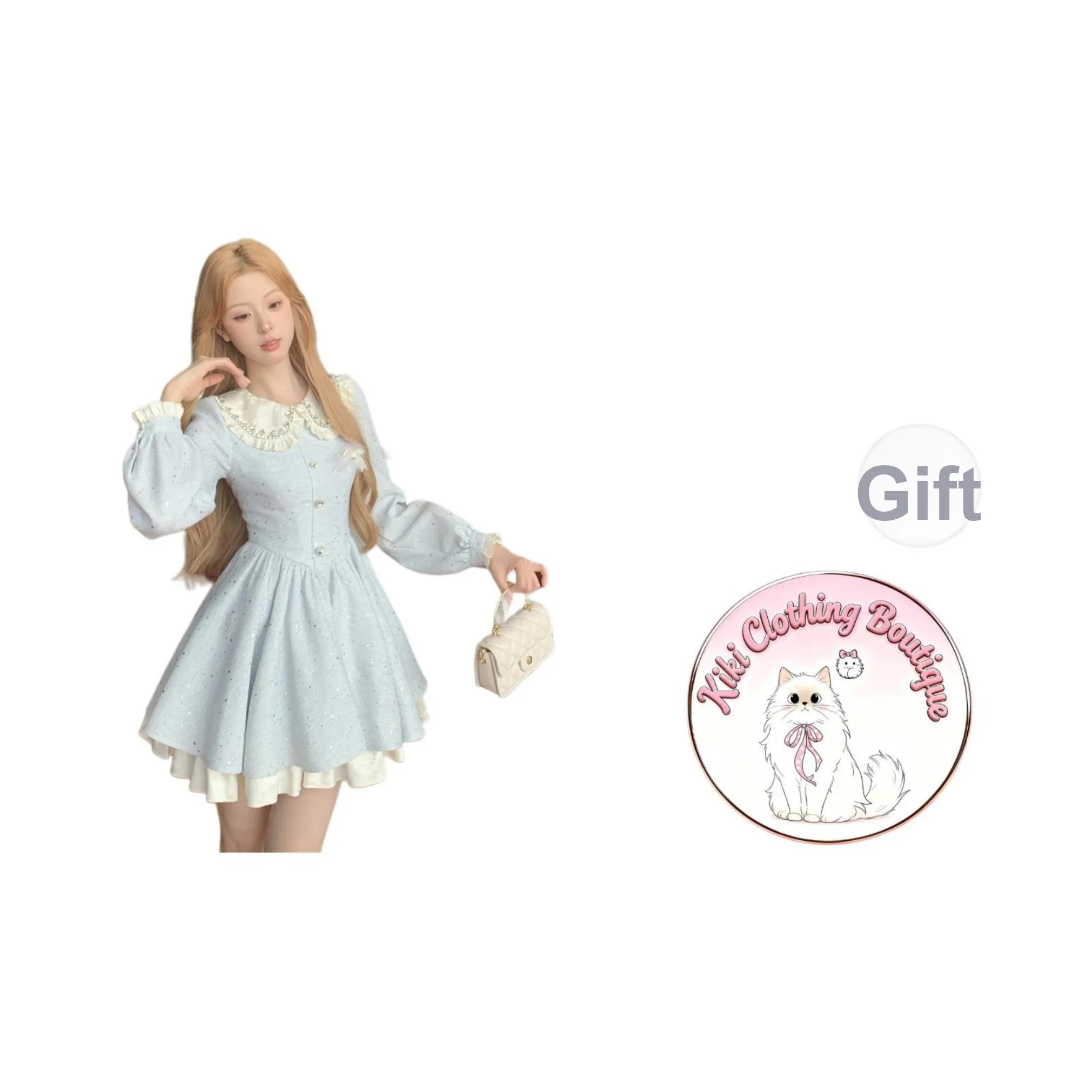 Kiki Clothing Boutique Длинное платье с длинными рукавами женское