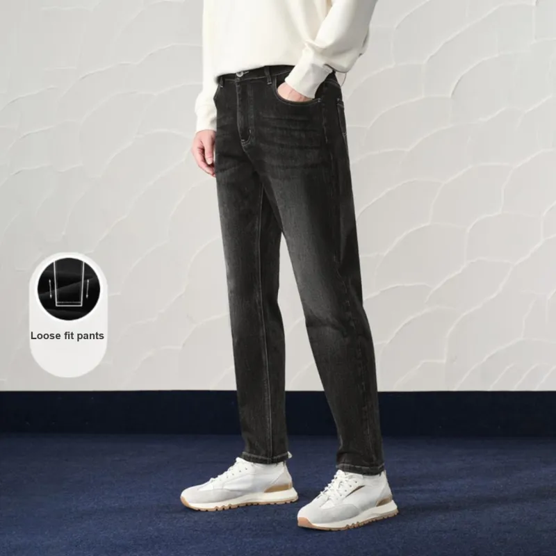 HLA Jeans Men Black Denim Gradient Dark 97-2