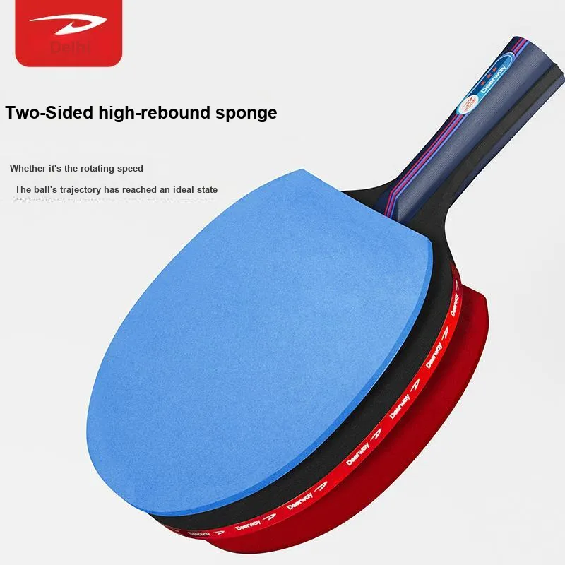 DEERWAY Ping Pong Paddles Unisex 5 Layer Poplar, Blade With Carbon Material Red Blue-9