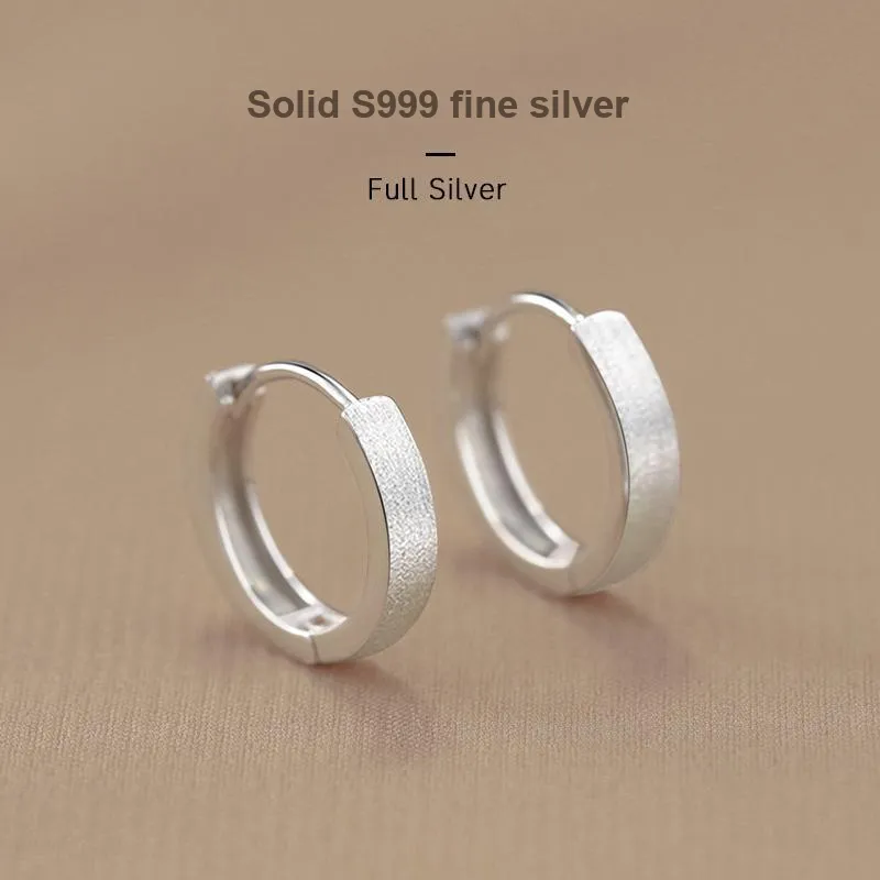 Silver 999 Fine Silver Earrings Women's-3