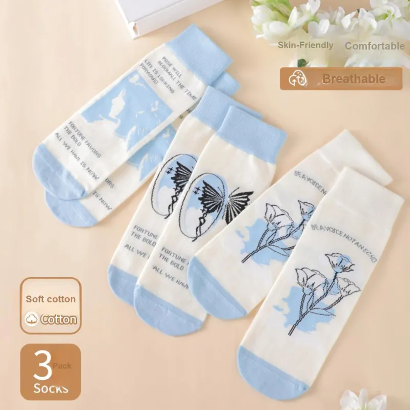 JUNEROSE Mid Calf Socks Women's 3 Pack Multicolor-1