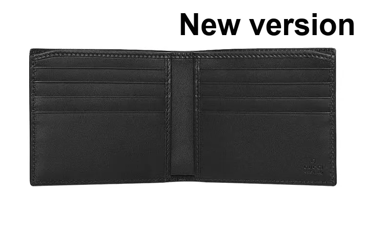GUCCI Canvas With Leather Wallet Mini Men's Black Gray Color-8