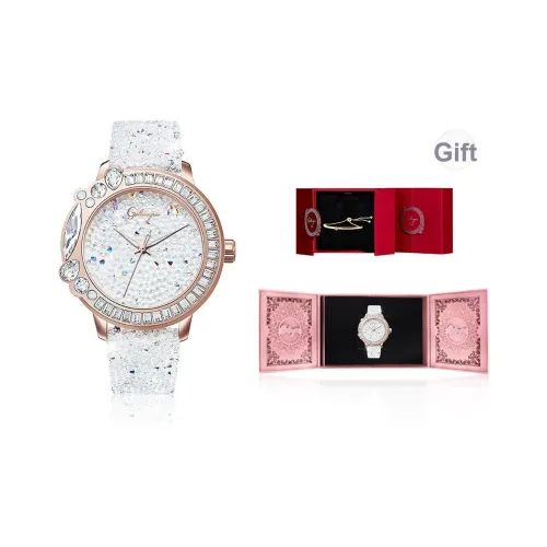 GALTISCOPIO Наручные часы Кварцевый механизм Белый циферблат Женские часы Музыкальный Вращающийся Коробка