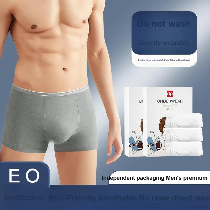 DIPUAI Disposable Underwear Men's 3 Pack Shadow Gray-2