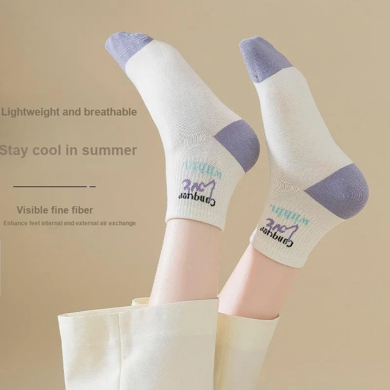 Lan Miao Mid Calf Socks Women's 5 Pack-3