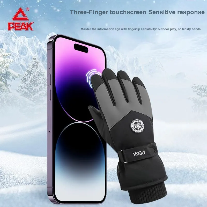 PEAK Polyester Sports Gloves Unisex Black Gray Blue White-5
