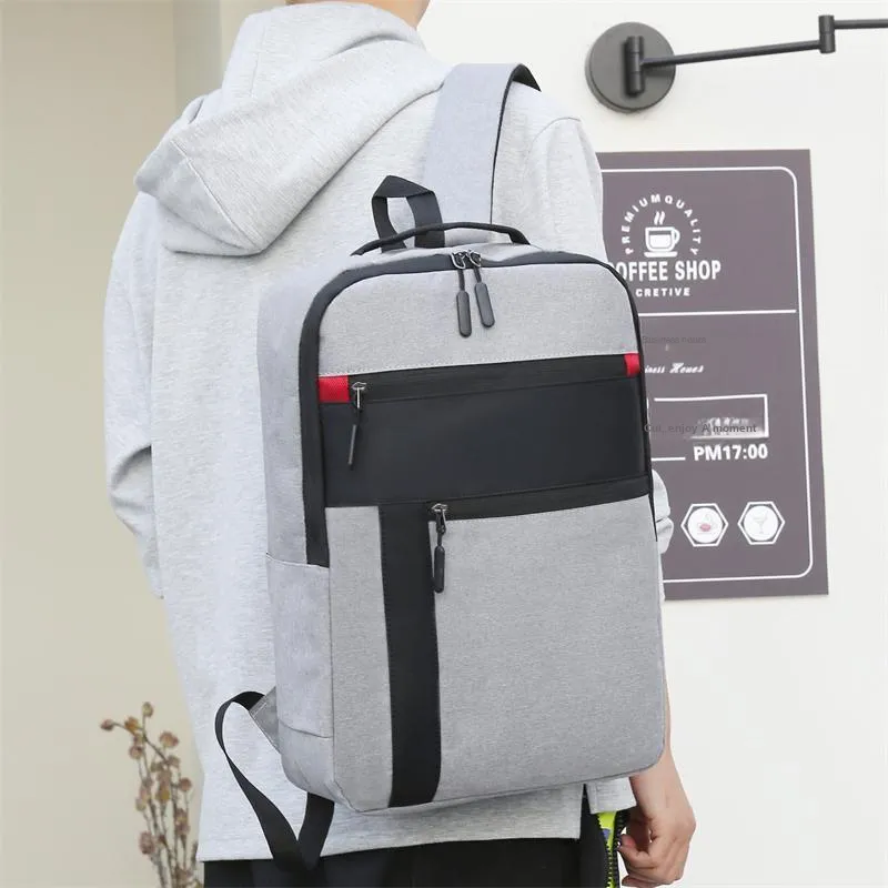 LUVISTRUE Oxford Backpack Regular Unisex Gray/Black/Blue-5