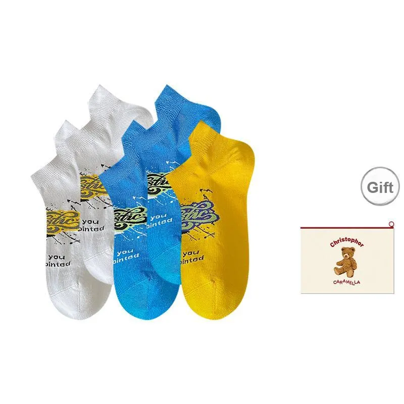 Caramella Ankle Socks Unisex Shopping Bag Combo Set-16