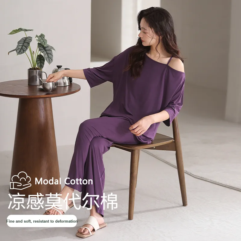 XIA.WA.ZHI.XIU Pajama Set Women's Gift Box Set Purple-2