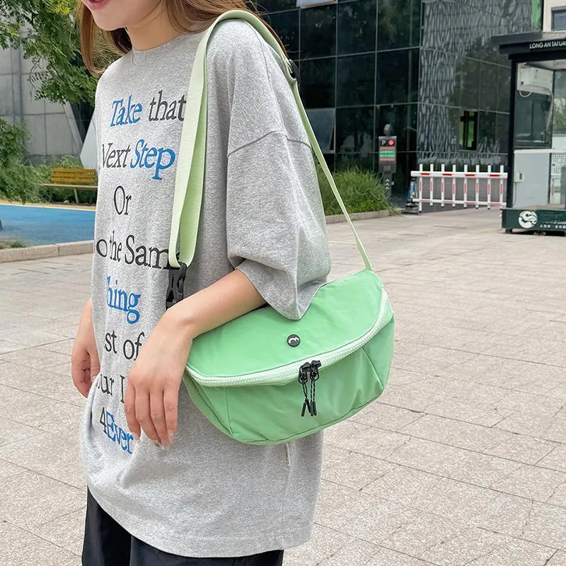 OUZIHUANG Nylon Fabric Shoulder Bag Crossbody Bag Unisex Black/Orange/Green/Khaki/Gray-1