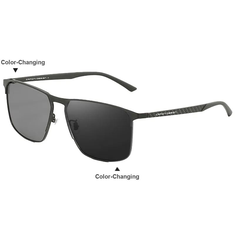 CAPONI Metal Carbon Fiber Square Sunglasses Unisex-3