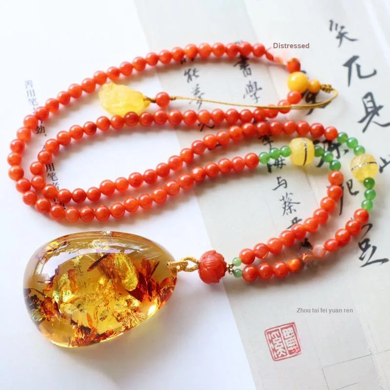 Xifeng Building Amber Necklaces Unisex-1