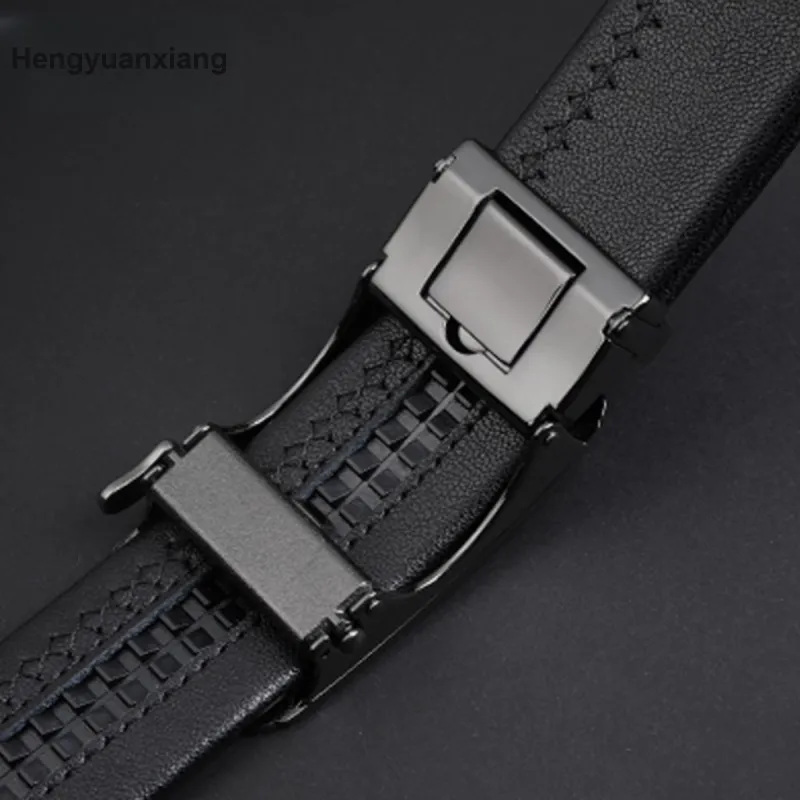 H YXIANG Split Cow Leather With Transferred Pattern Leather Belts Men's 3.5cm-4
