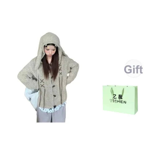 YICHEN Хаки Женская Трикотажная