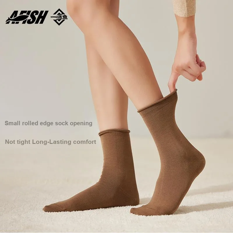AFISH Mid-Calf Socks Women's Shopping Bag 5 Pack-21