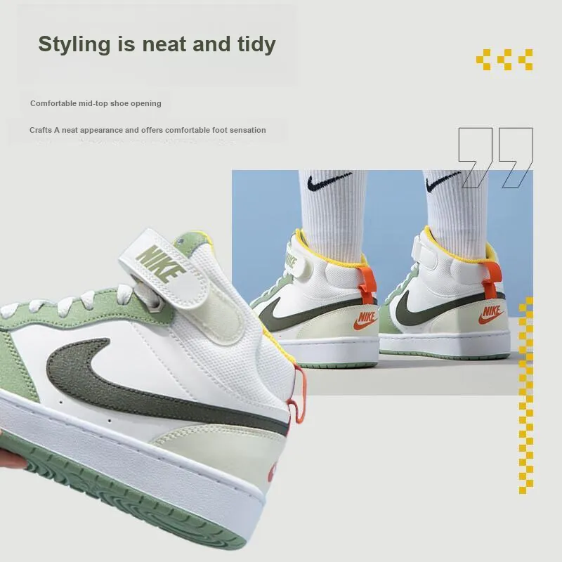 Nike Court Borough Mid Off White Green GS-3
