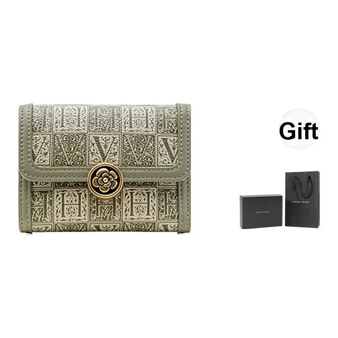 VANESSA HOGAN Monogram Artificial Leather Coin Purse Clutch Card Holder Wallet Small Size Women's Multicolor