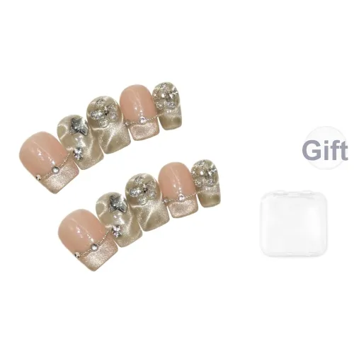 SHANGSHIQIN Текущий Светлый Леопард с принтом False Nail Короткий LADDER Розовый Jump Цвет 15мм