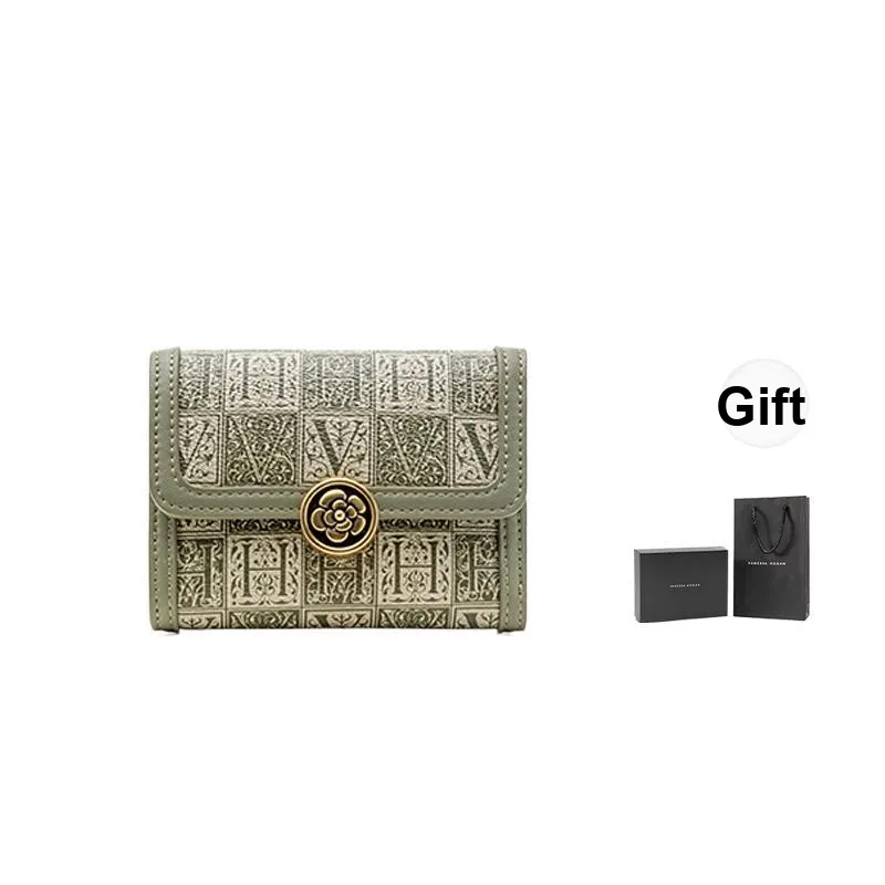 VANESSA HOGAN Monogram Artificial Leather Coin Purse Clutch Card Holder Wallet Small Size Women's Multicolor