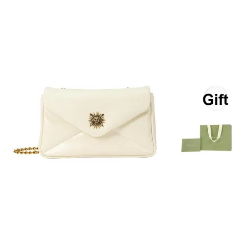 VANESSA HOGAN Корова Кожа Нишевый Дизайн Плечевая Сумка Маленькая Квадратная Сумка Женская Экрю Черный