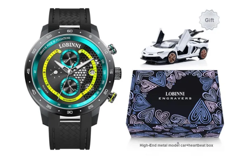 LOBINNI L Mechanical Movement Watch Men's Watches Cut-Out Dial-9