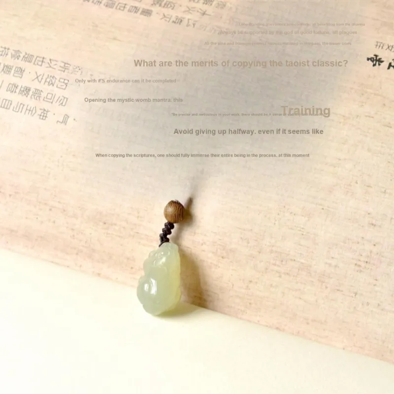 Shujie Pendants Pale Greenish White Jade Unisex-1