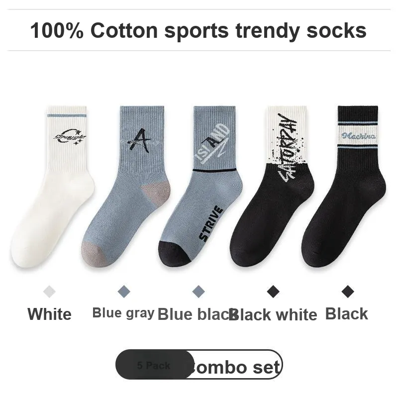 FIRS Mid Calf Socks Men's 5 Pack Shopping Bag-5
