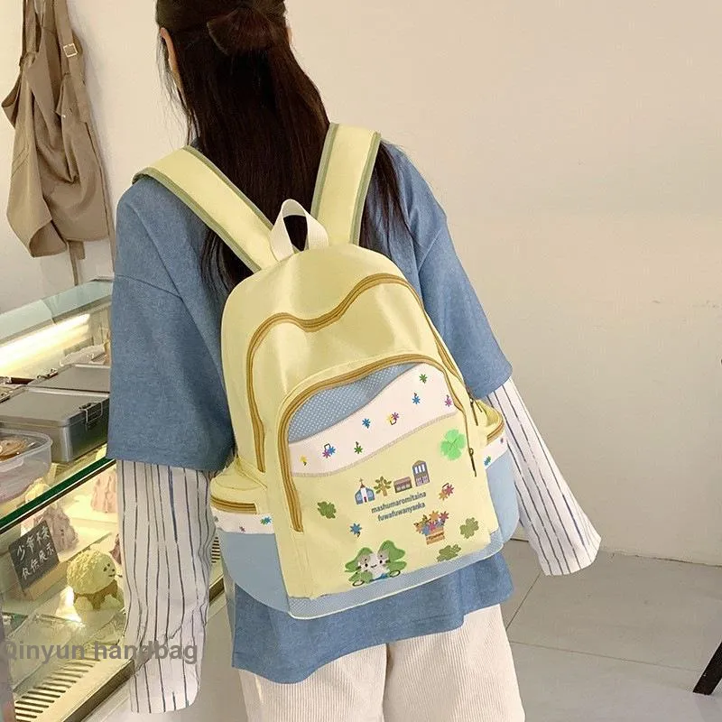 NX DOUGHNUT Nylon Fabric Backpack Regular Women's Yellow-2