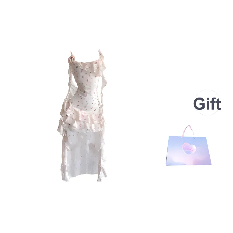 Slip Dress Women's Romantic Pink Red-2