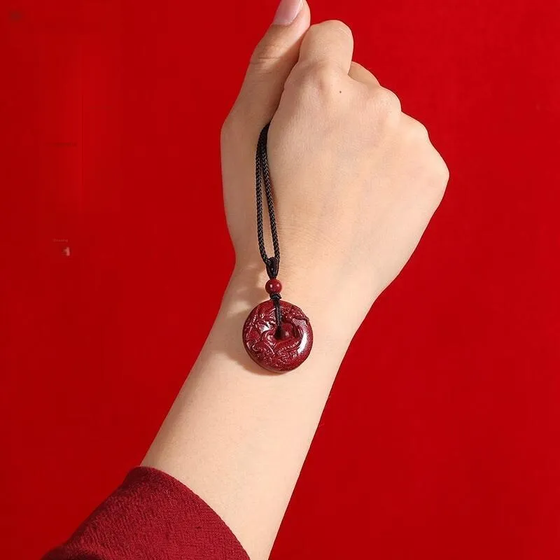 MY WORLD BEGINS AND ENDS WITH YOU Reconstructed Cinnabar Necklaces Unisex-3