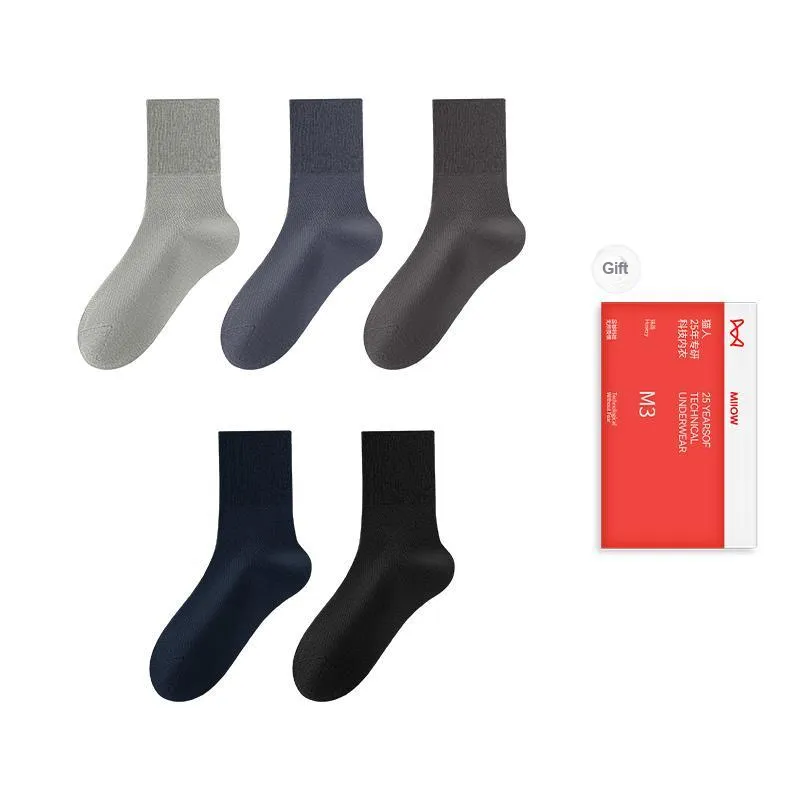 MIIOW Trend Party Series Mid Calf Socks Men's Shopping Bag 5 Pack-12