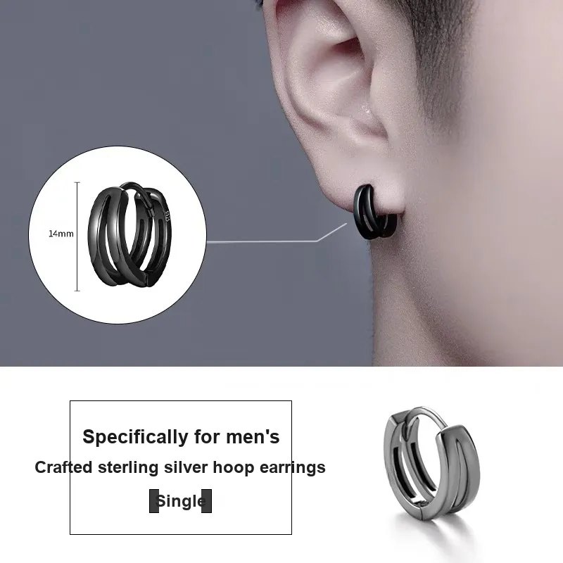 Mr. Shang 925 Sterling Silver Earrings Men's-3