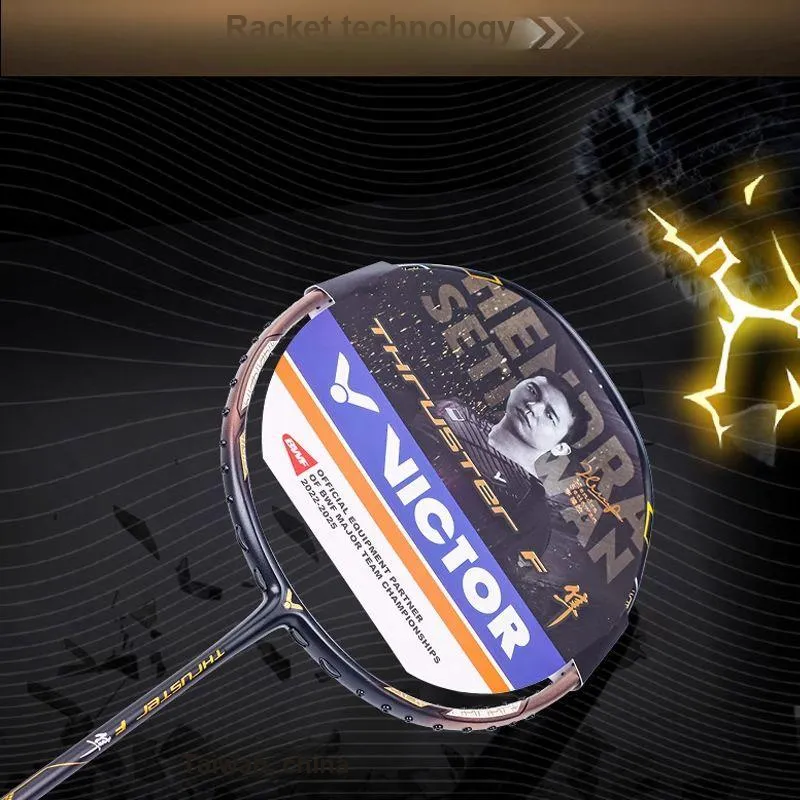 VICTOR Carbon Fiber Black Gold Falcon Hendra Signature Edition Attack TK-F Falcon SE GB Badminton Unisex-4