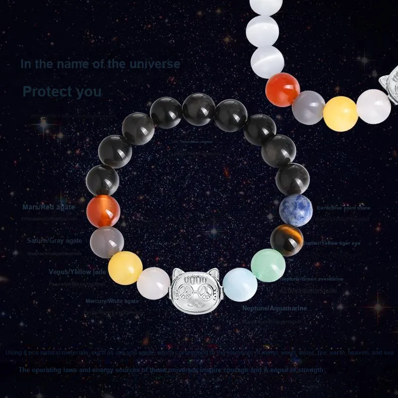 PEACE & CAT Glass Cat Eye Bracelets Unisex-2
