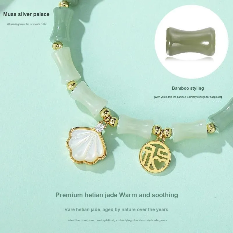 MIAOYINGE Hetian Jade Bracelets White Jade/Pale Greenish-White Jade Women's-1